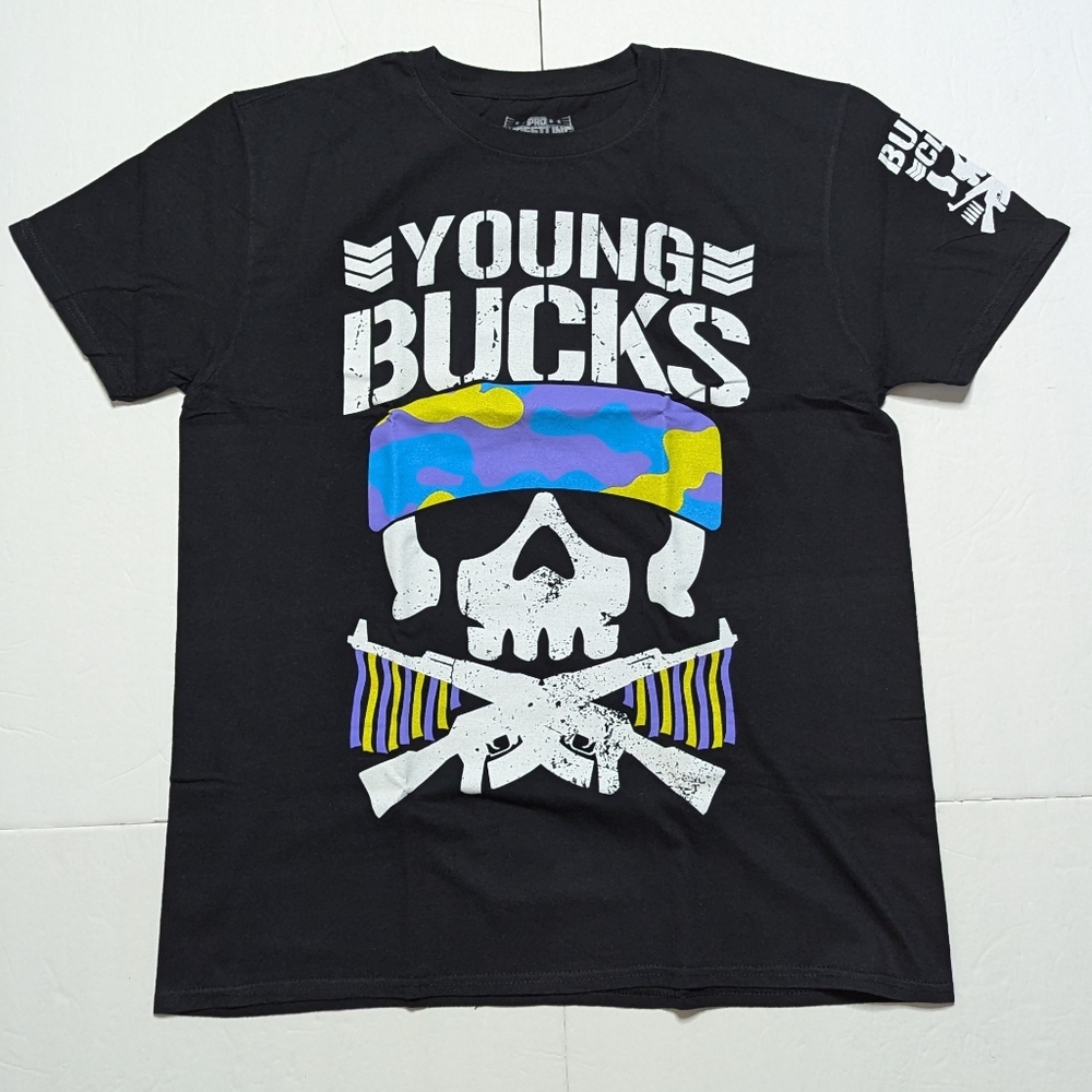 Young Bucks Bullet Club T-Shirt. Men's large. NJPW, AEW, Ring of Honor. Pre worn